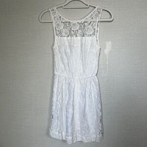Abercrombie & Fitch Women’s Size Small Ivory Lace Floral‎ A Line Mini Dress